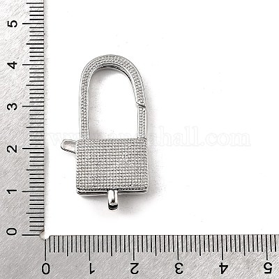 Застежки-клешни из прозрачной латуни с кубическим цирконием KK-Z078-48B-P-1