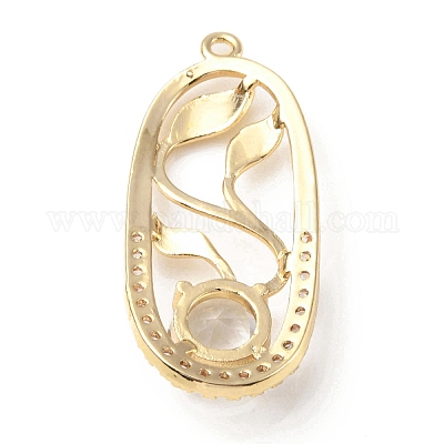 Латунь с подвесками из стекла k9 и стразами KK-C024-05KCG-02-1