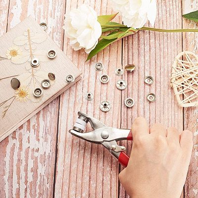 100Pcs Stainless Steel Silver Button Thickened Snap Fasteners Kit Grommet  Eyelet Setting Pliers Tool at Rs 245, Surat