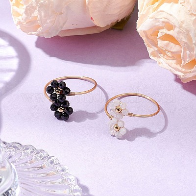 Кольца с цветком RJEW-JR00777-1