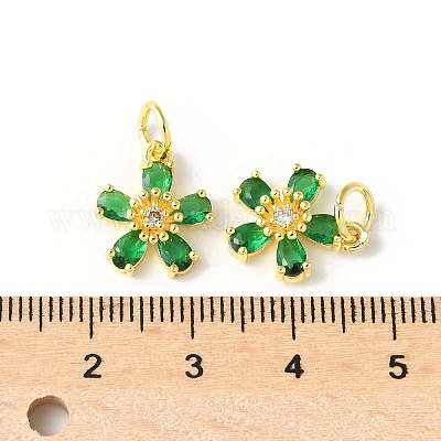 Латунные микро проложить кубического циркония подвески KK-U067-03G-02-1