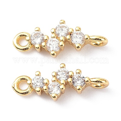 Экологически чистые латунные соединители из прозрачного кубического циркония ZIRC-C022-03G-1
