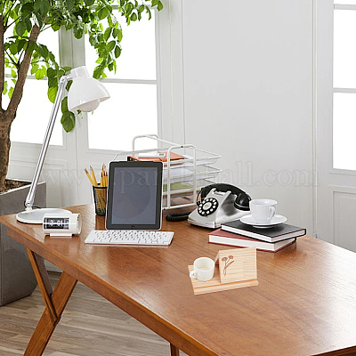 Деревянные подставки для книг с цветочным узором AJEW-WH0528-03-1