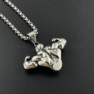 Мужские ожерелья с подвесками в стиле ретро-рок-панк из нержавеющей стали 304 HM8341-1