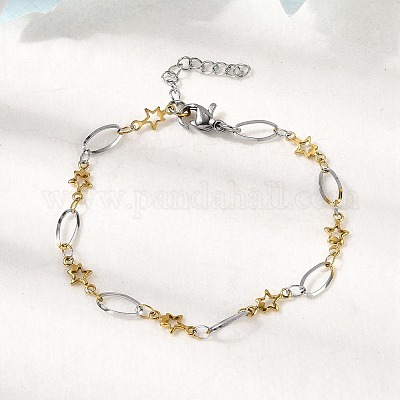 Браслеты из нержавеющей стали 304 BJEW-A044-03B-GP-1