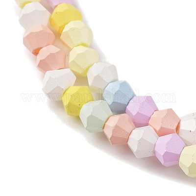 Выпечка окрашенные стеклянные бусины пряди LAMP-R020-02B-1