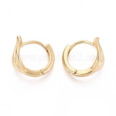 Латунные серьги обруча EJEW-T047-96G-1