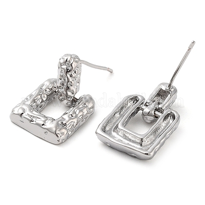 Серьги латунные гвоздики EJEW-K276-03P-1