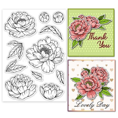 Flower Bouquet Stamp Set | Peony Clear Stamp | Flower Bouquet Stamp |  Floral Stamps | Bouquet Stamp | Flower Stamp | Birthday Stamps | 4x6