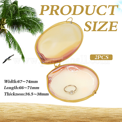 2 шт. витрины для хранения колец из натуральных ракушек SHEL-MA0001-03-1