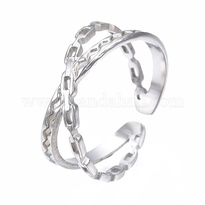 Кольцо-манжета из нержавеющей стали марки 304 с крестообразным плетением RJEW-T023-11P-1