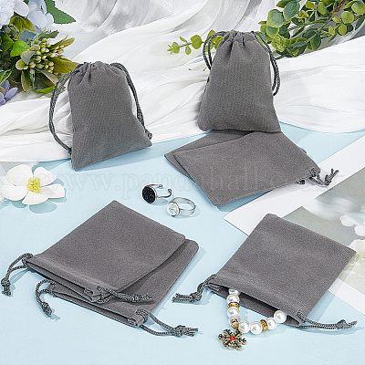 Подарочные пакеты на шнурке из бархата&nbsp;ABAG-BBC0001-10B-01-1