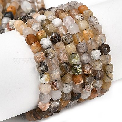 Нити бусин из натурального черного рутилированного кварца G-RM250101-L1-1