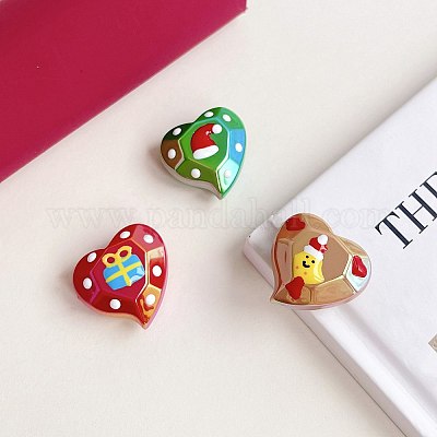 Непрозрачные акриловые бусины на рождественскую тематику OACR-E025-06-1