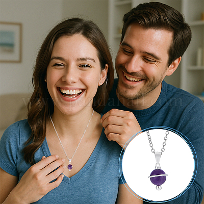 2 шт. 925 подвески-планеты из стерлингового серебра с бусинами STER-PH0003-78-1