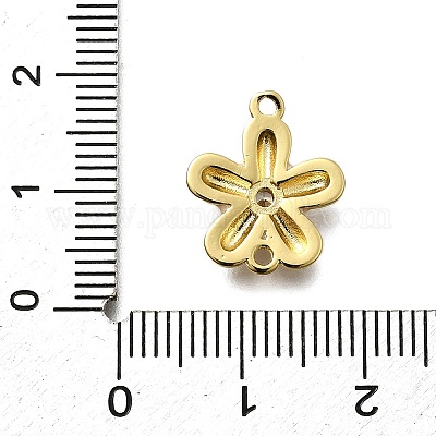 Подвески-цветочки из латуни с прозрачным кубическим цирконием KK-P295-52G-01-1