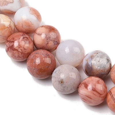 Натуральный розовый агат бисер нитей G-K350-C02-10mm-1