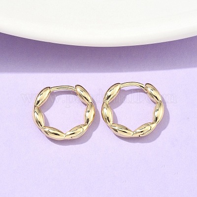 Овальные серьги-кольца из латуни EJEW-Z102-34G-1