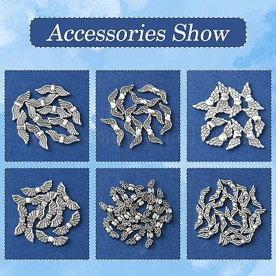 Сплавочные овальные бусины тибетского стиля  TIBEB-FS0001-07-1