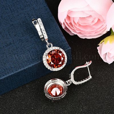 925 плоские круглые серьги-кольца из стерлингового серебра с паве из кубических цирконий EJEW-C150-01C-01-1