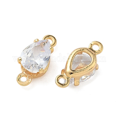 Шармы-соединители из латуни с паве из кубического циркония KK-Z136-77G-01-1