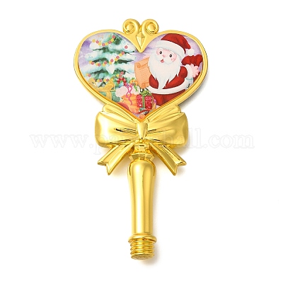 Рождественский принт санта-клауса ручки из латуни и воска из смолы AJEW-A058-02B-1