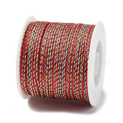 Cordon tressé pour bijoux en polyester cinq tons&nbsp;OCOR-G015-05B-01-1