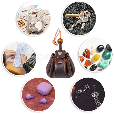 Кошельки для монет из коровьей кожи с завязками&nbsp;AJEW-WH20049-45B-1