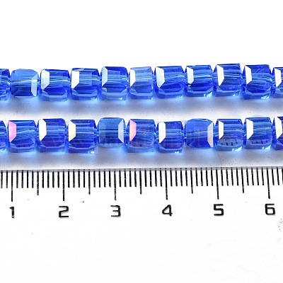 Стеклянные бусины с гальваническим покрытием  EGLA-R030-6x6mm-12-1