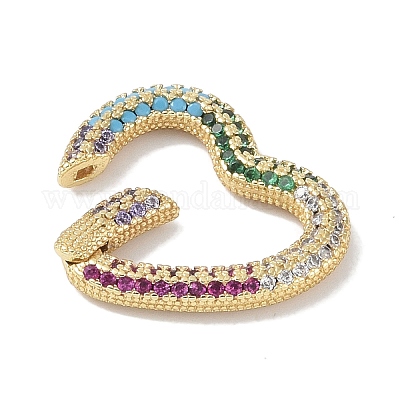 Стойки обшивки латунные микро проложить кубического циркония Twister застежками KK-NH0002-10G-02-1