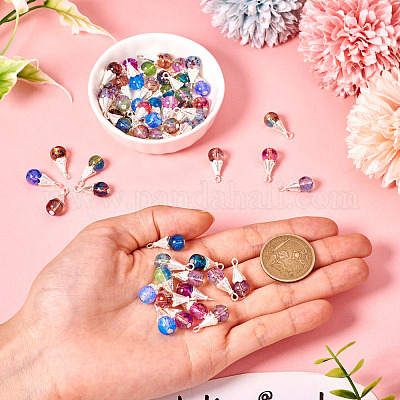 64 шт. подвески из стекла и сплава 8 стилей PALLOY-TA00177-1