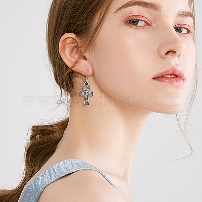 8 пара 8-х стильных сережек-подвесок в виде летучей мыши EJEW-FI0001-37-1