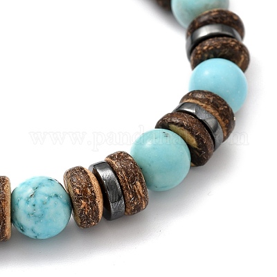 Естественно Howlite стрейч браслеты BJEW-JB05359-04-1