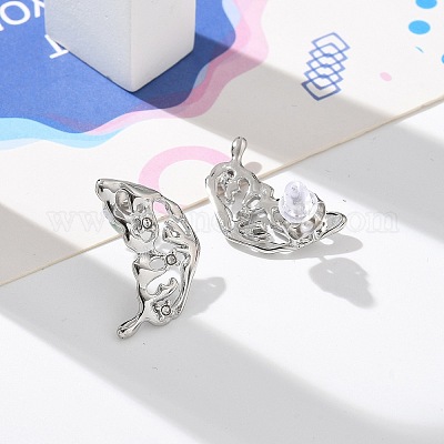 Серьги-гвоздики из нержавеющей стали 304 со стразами EJEW-M069-05P-1