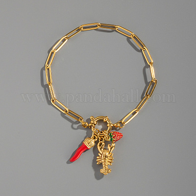 Браслеты с подвесками из нержавеющей стали 304 с эмалью QW1614-1