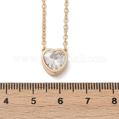 Женские ожерелья с подвеской из латуни и прозрачного кубического циркония NJEW-Z079-02G-03-1