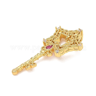 Латунные микропаве прозрачные подвески с фианитом KK-H526-04D-G-1