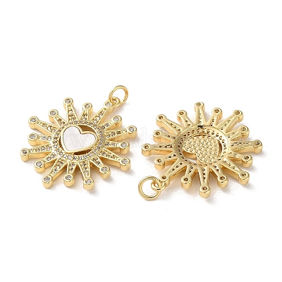 Латунные микропаве прозрачные подвески с фианитом KK-B083-36B-G-1