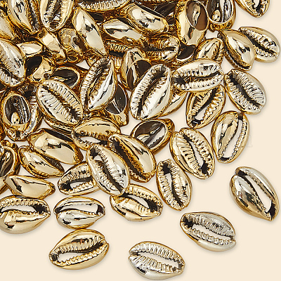 100 шт. гальванизированные натуральные бусины из ракушек каури BSHE-LT0001-05A-1