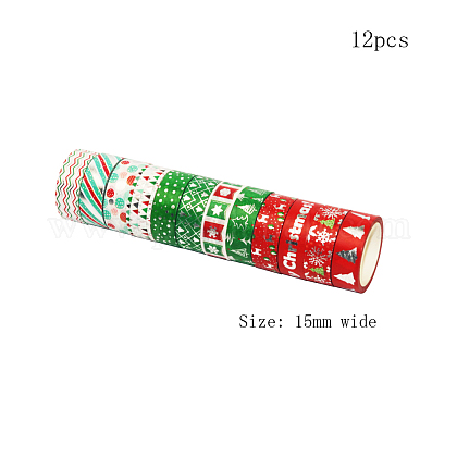 クリスマスのテーマDIYスクラップブック装飾マスキングテープ  15mm DIY-CJC0001-12-1