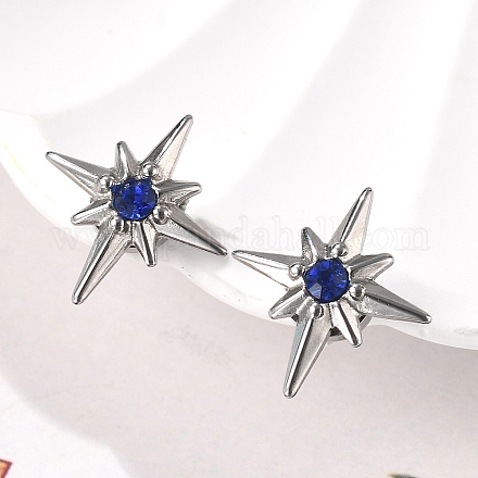 Серьги-клипсы со стразами в форме звезды EJEW-B116-01P-02-1