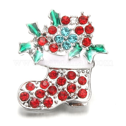 Пуговицы для украшений из сплава со стразами на рождественской теме FIND-WH0032-67P-01-1