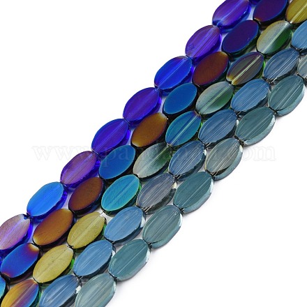 Hebras de perlas de vidrio transparentes pintadas GLAA-E033-06C-1