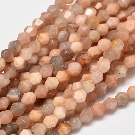 Facettiert bicone natürliche sunstone Perlen Stränge G-I176-11-1