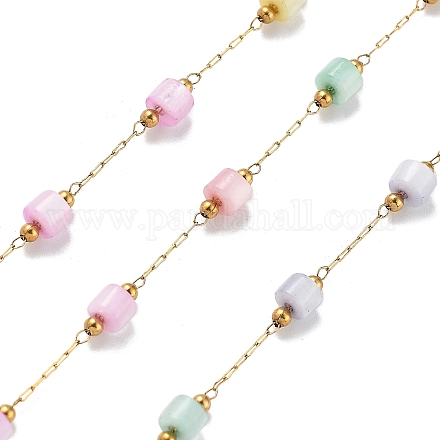 Цепи из ракушек и овальных бусин из нержавеющей стали 304 CHS-K021-09G-04-1