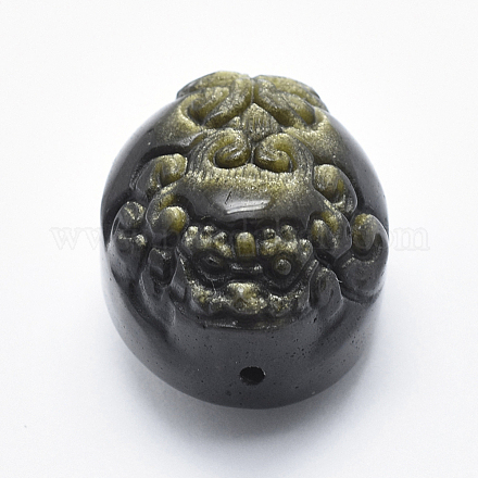 Natural Golden Sheen Obsidian Beads G-P360-02-1