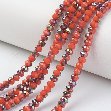 Electroplate Opaque Glass Beads Strands EGLA-A034-P8mm-R03-1