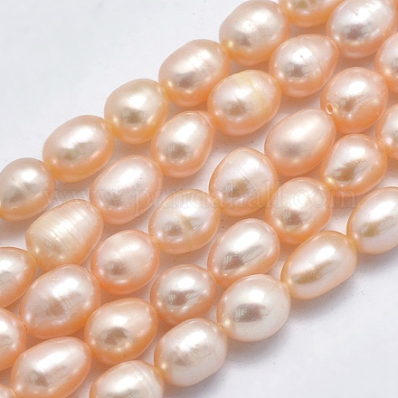 Fili di perle di perle d'acqua dolce coltivate naturali PEAR-N012-06I-1