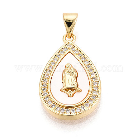Латунные микропаве прозрачные подвески с фианитом KK-N268-23G-1