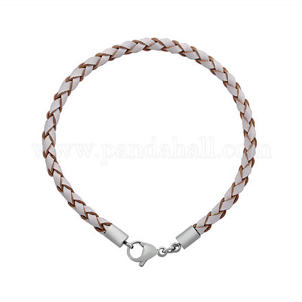 Braided Leather Cord Bracelet Makings MAK-M020-02-G-1